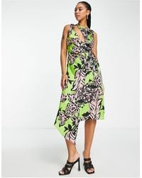 TOPSHOP - Graphic Floral Wrap Midi Dress - Lyst