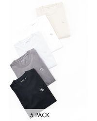 Abercrombie & Fitch - Confezione da 5 t-shirt con logo icona colore nero, grigio blu e bianco - Lyst