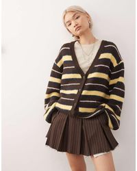 Monki - Oversized Fluffy Knit Cardigan - Lyst