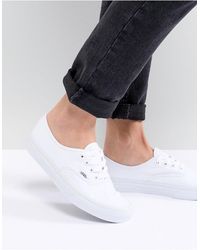 vans authentic classic white lace up trainers