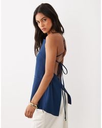 ASOS - Elegante Top Met Open Achterkant En Bandjes - Lyst
