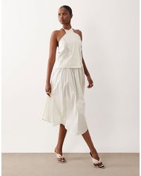 Mango - Corfu Cotton Mix Asymmetric Hem Maxi Skirt Co-ord - Lyst