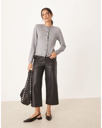 ASOS - Knitted Neat Fit Cardigan With Shoulder Pads - Lyst