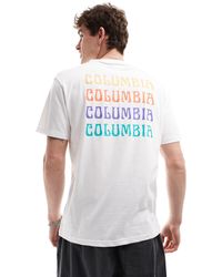 Columbia - Camiseta blanca con estampado en la espalda unionville exclusiva en asos - Lyst
