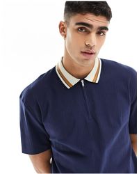 ASOS - Relaxed Fit Ribbed Polo With Contrast Tipping - Lyst