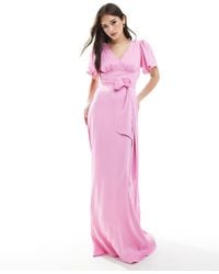 Maids To Measure - L'invitée - robe longue à manches évasées - orchidée - Lyst