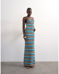 TOPSHOP - Gebreide Maxi Jurk Met Veelkleurige Strepen - Lyst