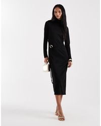Vero Moda - High Neck Long Sleeve Belted Maxi Dress - Lyst