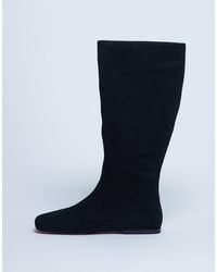 TOPSHOP - Tess Real Suede Knee High Flat Boot - Lyst