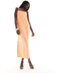 Object - Vestito Midi Testurizzato Con Spalline Sottili - Lyst