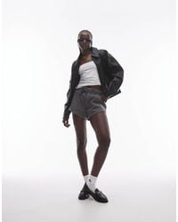 TOPSHOP - Faux Leather Cropped Zip Through Jacket - Lyst