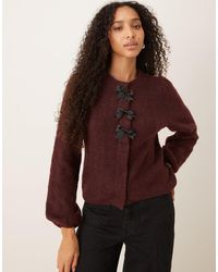 Y.A.S - Super Soft Bow Detail Cardigan With Wool - Lyst