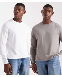 ASOS - Essentials 2 Pack Regular Fit Long Sleeve T-Shirts - Lyst