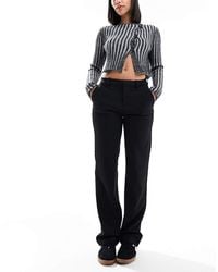 ONLY - Mid Rise Straight Leg Trouser - Lyst