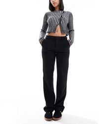 ONLY - Mid Rise Straight Leg Trouser - Lyst