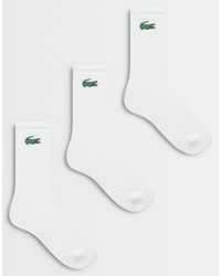 Lacoste - Set Van 3 Lange Katoenen Sokken Met Croc-Logo - Lyst