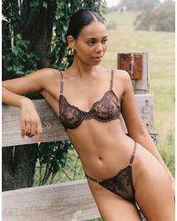 KAT THE LABEL - Nicolette Embroidered Underwire Bra - Lyst
