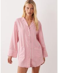 ASOS - Wide Cuff Shirt Mini Dress With Contrast Trims - Lyst