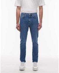 TOPMAN - Vaqueros Elásticos De Corte Pitillo Con Lavado Azul Medio De - Lyst