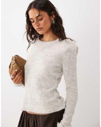 4th & Reckless - Wool Feel Shoulder Pad Knit Long Sleeve Top - Lyst