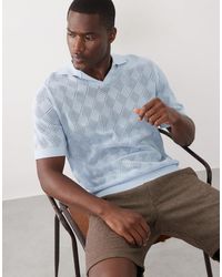 SELECTED - Split Neck Knit Polo - Lyst