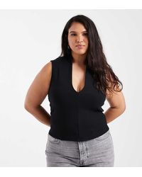 ASOS - Asos Design Curve Compact Cotton Plunge Top - Lyst