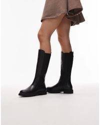 Tommy Hilfiger - Long Flat Leather Boots - Lyst