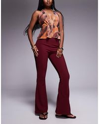 River Island - Ribbed Flare Trousers - Lyst