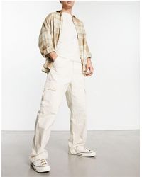 Tommy Hilfiger - Pantalones cargo blanco hueso holgados con acabado tintado aiden - Lyst