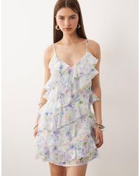 Vila - Ruffle Cami Mini Dress - Lyst