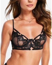 Bluebella - Carmella Sheer Mesh Floral Embroidered Longline Bra - Lyst