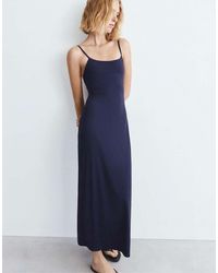 Pull&Bear - Midi Jurk Van Polyamide Met Bandjes - Lyst