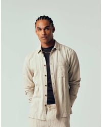 ASOS - Regular Fit Linen Blend Striped Shirt - Lyst