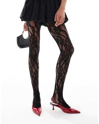 New Look - Floral Lace Tights - Lyst