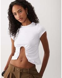 ASOS - Short Sleeve Crop Top With Wire Trim Detail - Lyst