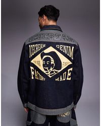 ICECREAM - – trucker-jeansjacke mit kontrastierendem hickory-einsatz - Lyst
