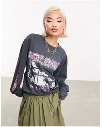 Collusion - Washed Graphic Long Sleeve Oversized T-shirt - Lyst