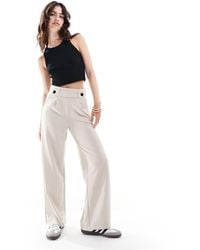 Jdy - Button Detail Wide Leg Dad Trousers - Lyst