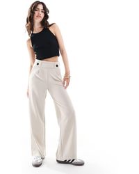 Jdy - Dad Broek Met Knoopdetail En Wijde Pijpen - Lyst
