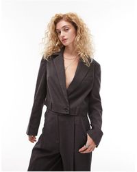 TOPSHOP - Co-ord Cropped Tie Blazer - Lyst