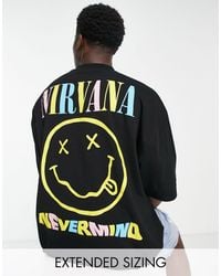 ASOS Oversized T-shirt With Nirvana Print - Black