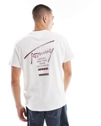 Tommy Hilfiger - T-shirt classique avec imprimé signature au dos - et rose - Lyst