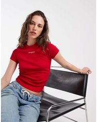 Tommy Hilfiger - Script Logo Slim Fit Rib T-Shirt - Lyst