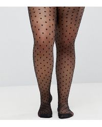 ASOS Asos Design Curve Medium Polka Dot Tights - Black