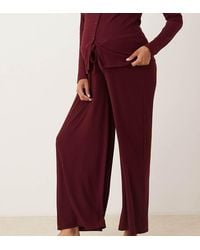 ASOS - Asos Design Maternity Lounge Mix & Match Rib Wide Leg Pants - Lyst