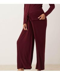 ASOS - Asos Design Maternity Lounge Mix & Match Rib Wide Leg Pants - Lyst