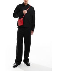ASOS - Pantalones De Vestir De Traje Negros De Pernera Ancha De (Parte De Un Conjunto) - Lyst