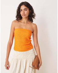 ASOS - Crochet Semi Sheer Longline Bandeau Top - Lyst