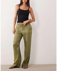ASOS - Satin Wide Leg Pull On Trouser - Lyst
