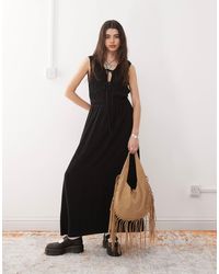 Reclaimed (vintage) - – maxi-sommerkleid aus leinenmix - Lyst